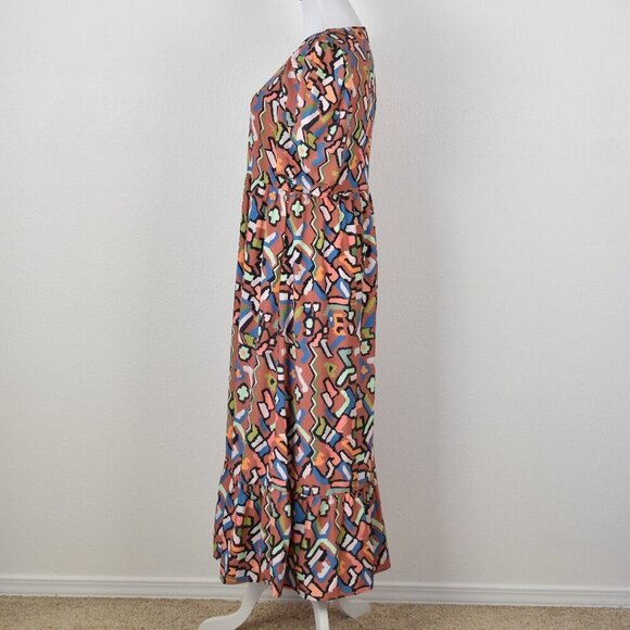 CROSBY Mollie Burch Abstract Printed Maxi Midi Dress - S - Picture 4 of 8